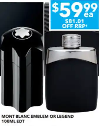My Beauty Spot Mont Blanc Emblem or Legend 100ml EDT offer