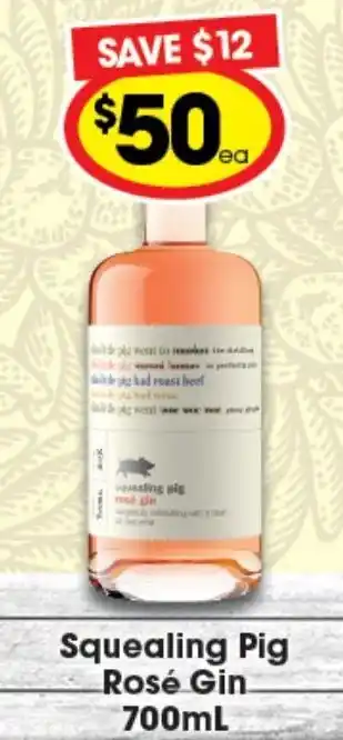 Squealing Pig Rosé Gin 700ml