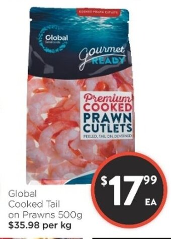 Foodworks Global Cooked Tail on Prawns 500g offer
