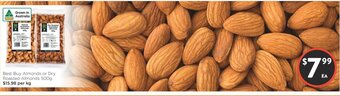 Almonds or Dry Roasted Almonds 500g