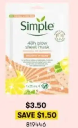 BIG W Simple Sheet Mask 819446 offer