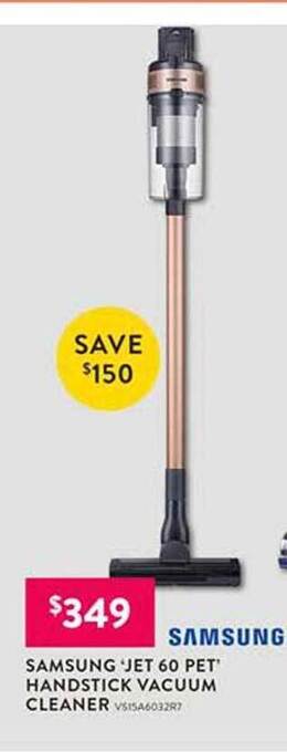 Domayne Samsung 'jet 60 Pet' Handstick Vacuum Cleaner offer