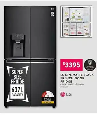Domayne Lg 637l Matte Black French-door Fridge offer