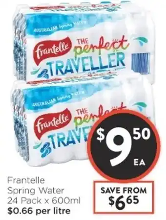 Foodworks Frantelle Spring Water 24 Pack x600ml offer