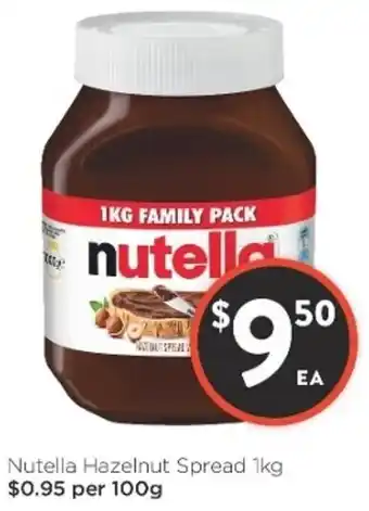 Foodworks Nutella Hazelnut Spread 1kg offer