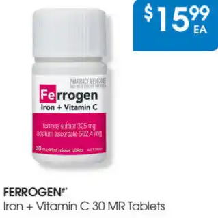 PharmaSave Ferrogen Iron + Vitamin C 30 MR Tablets offer