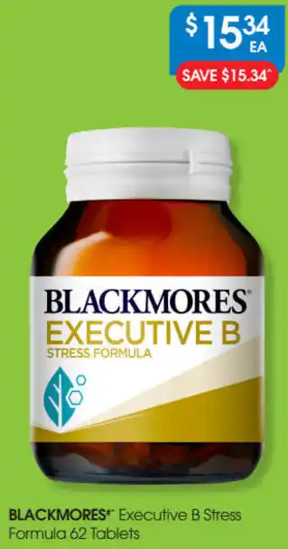 PharmaSave Blackmores Executive B Stress Formula 62 Tablets offer