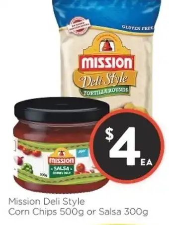 Foodworks Mission Deli Style Corn Chips 500g or Salsa 300g offer