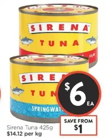 Foodworks Sirena Tune 425g offer
