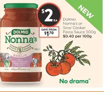 Foodworks Dolmio Nonna's or Slow Cooker Pasta Sauce 500g offer