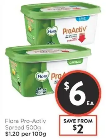 Foodworks Flora Pro-Activ Spread 500g offer