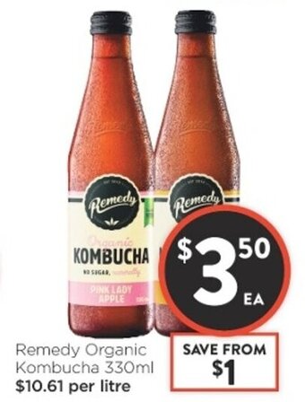 Foodworks Remedy Organic Kombucha 330ml offer