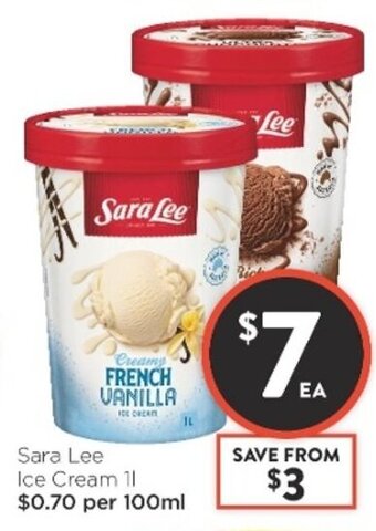 Sara Lee Ice Cream 1L