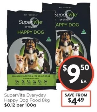 Foodworks SuperVite Everyday Happy Dog Food 8kg offer