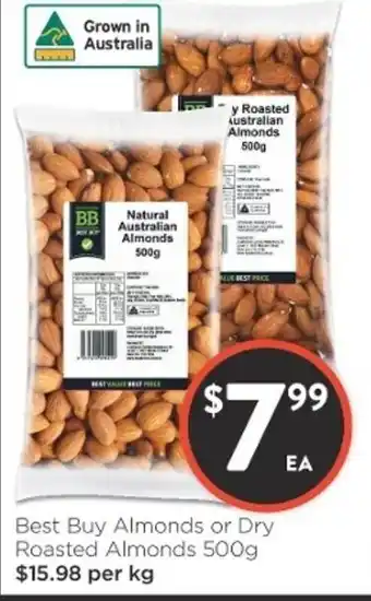 Almonds or Dry Roasted Almonds 500g