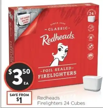 Foodworks Redheads Firelighters 24 Cubes offer