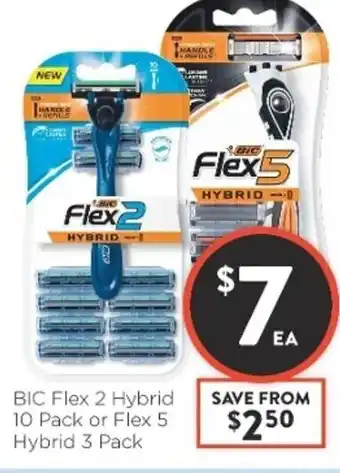Foodworks Bic Flex 2 Hybrid 10 Pack or Flex 2 Hybrid 3 Pack offer