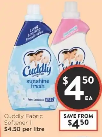 Foodworks Cuddly Fabric Softener 1L offer
