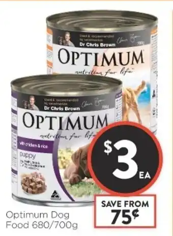 Foodworks Optimum Dog Food 680/700g offer