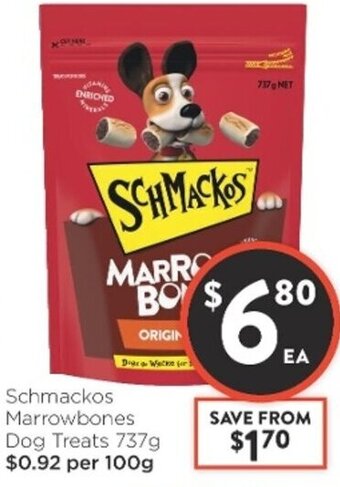 Foodworks Schmackos Marrobones Dog Treats 737g offer