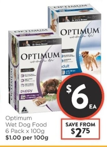 Foodworks Optimum Wet Dog Food 6 Pack x 100g offer