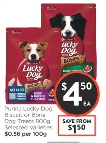 Foodworks Purina Lucky Dog Biscuit or Bone Dog Treats 800g Selected Varieties offer