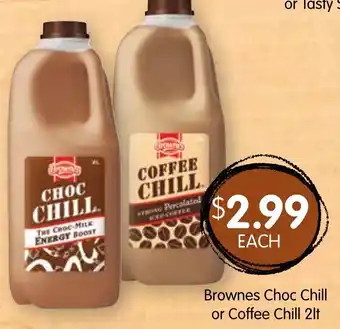 Brownes Choc Chill or Coffee Chill 2lt