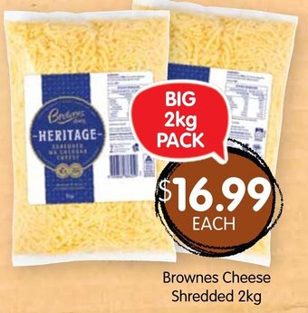 Spudshed Brownes Cheese Shredded 2kg offer
