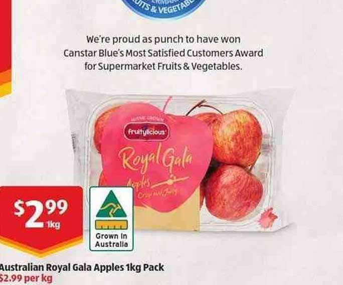 Australian Royal Gala Apples 1 Kg Pack offer at ALDI