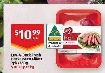 ALDI Luv-a-duck Fresh Duck Breast Fillets offer
