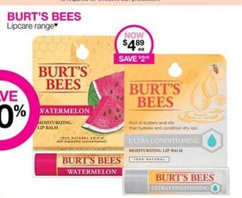 Priceline Burt's Bees Lipcare Range offer