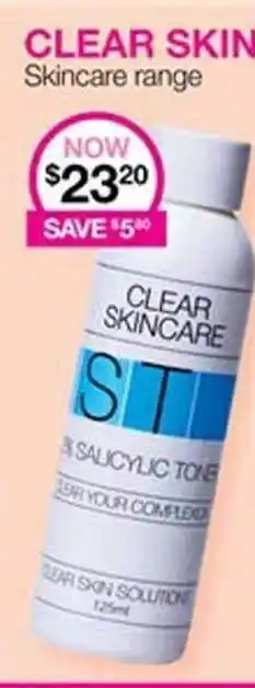 Priceline Clear Skin Skincare Range offer