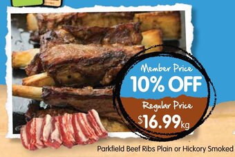 Spudshed Parkfield Beef Ribs Plain or Hickory Smoked offer