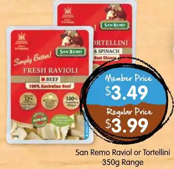 Spudshed San Remo Raviol or Tortellini 350g offer