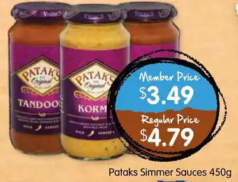 Spudshed Pataks Simmer Sauces 450g offer