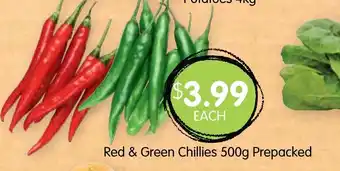 Spudshed Red & Green Chillies 500g Prepacked offer