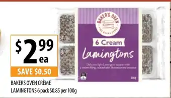 Bakers Oven Créme Lamingtons 6 Pack