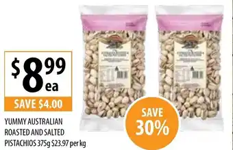 Yummy Australian Roasted & Salted Pistachios 375g