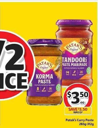 Coles Patak's Curry Paste offer