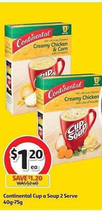 Coles Continental Cup A Soup 2 Serve offer