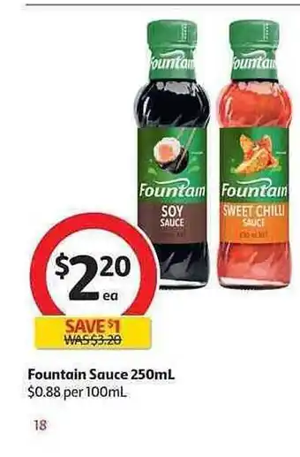 Coles Fountain Sauce offer