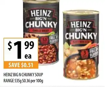Supabarn Heinz Big'N Chunky Soup Range 535g offer