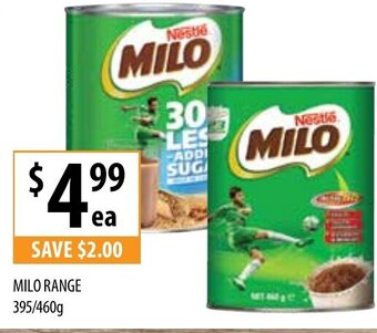 Supabarn Milo Range 395/460g offer