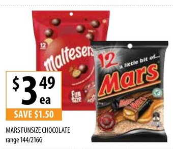 Supabarn Mars Funsize Chocolate Range 144/216g offer