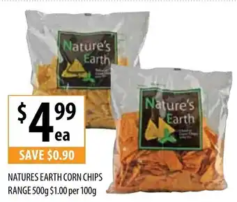 Natures Earth Corn Chips Range 500g