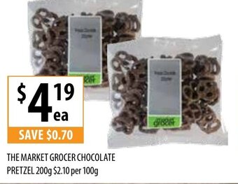 Supabarn The Market Grocer Chocolate Pretzel 200g offer