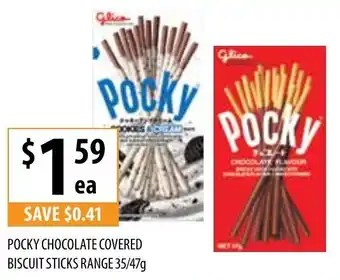 Supabarn Pocky Chocolate Covered Biscuit Sticks Range 35/47g offer
