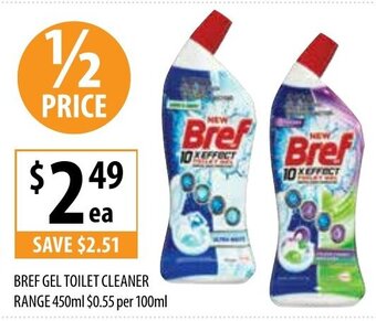 Supabarn Bref Gel Toilet Cleaner Range 450ml offer