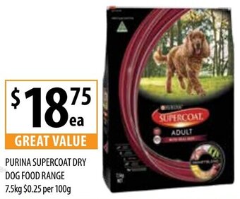 Supabarn Purina Supercoat Dry Dog Food Range 7.5kg offer
