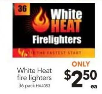 Cheap as Chips White Heat Fire Lighters 36 Pack offer